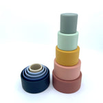 SILICONE STACKING CUPS - 2 COLOURS
