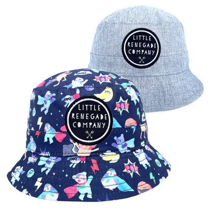 SUPERHERO PALS REVERSIBLE BUCKET HAT - 4 Sizes