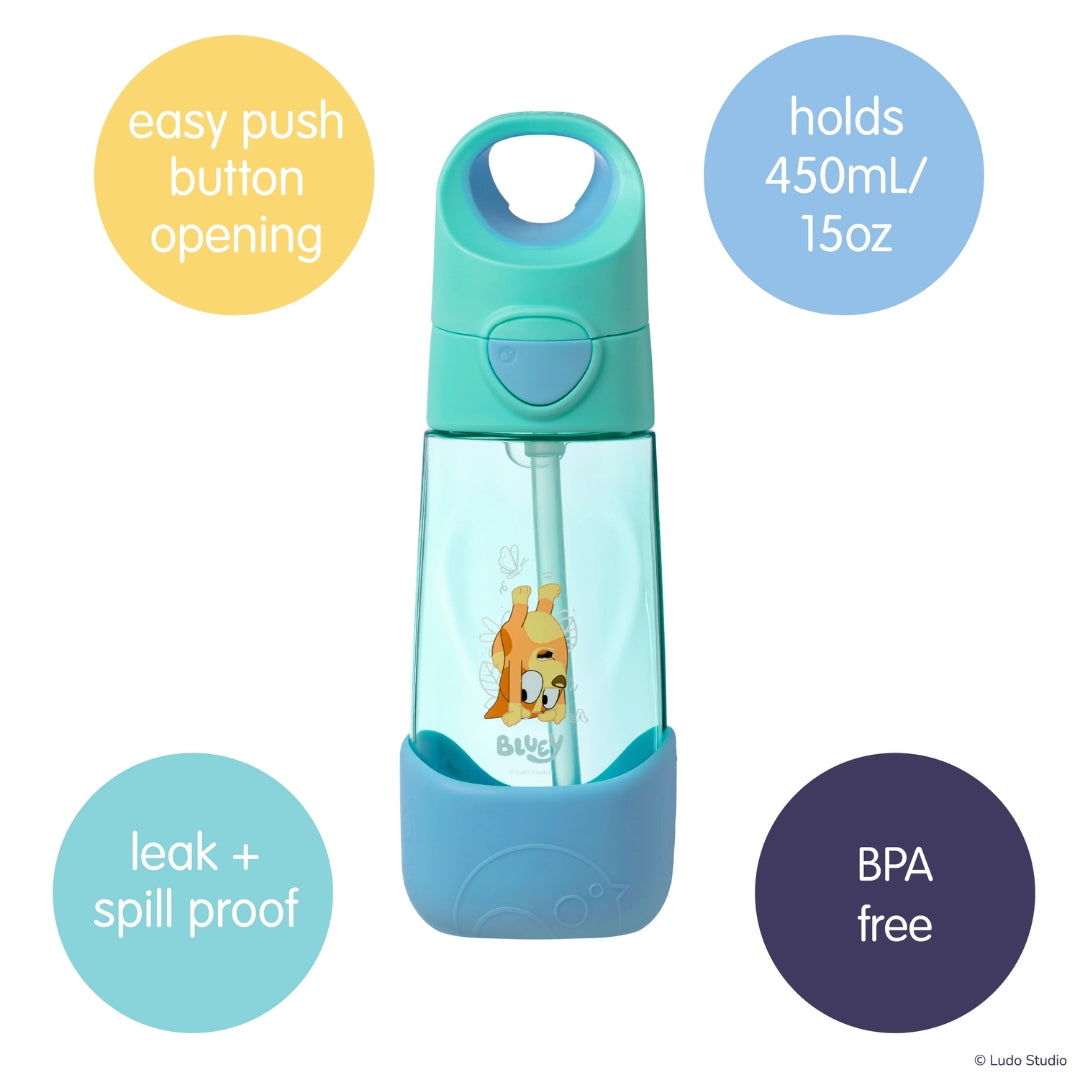 B.BOX 450ml STRAW DRINK BOTTLE - BLUEY PLAYTIME