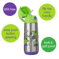 B.BOX HULK 500ml INSULATED STRAW DRINK BOTTLE