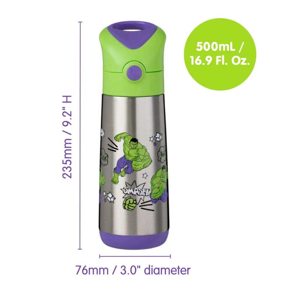 B.BOX HULK 500ml INSULATED STRAW DRINK BOTTLE