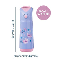 B.BOX STITCH 500ml INSULATED STRAW DRINK BOTTLE