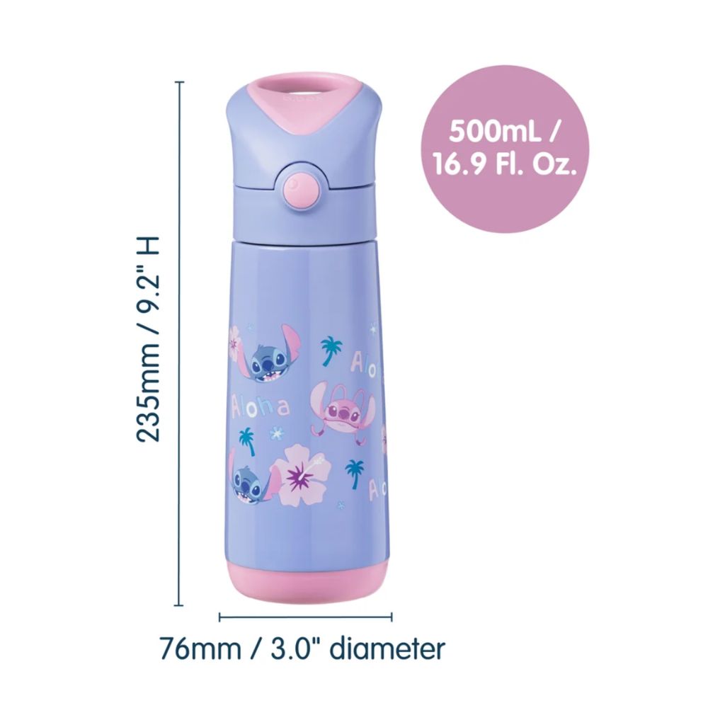 B.BOX STITCH 500ml INSULATED STRAW DRINK BOTTLE