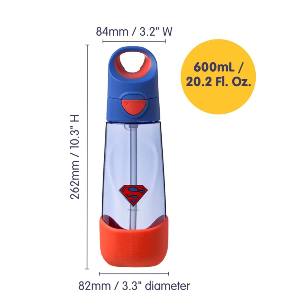 B.BOX 600ml STRAW DRINK BOTTLE - SUPERMAN