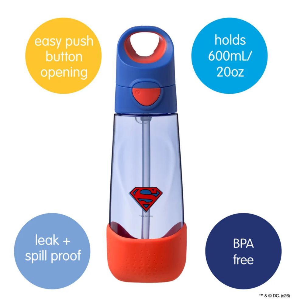 B.BOX 600ml STRAW DRINK BOTTLE - SUPERMAN