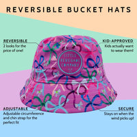 LOVELY BOWS REVERSIBLE BUCKET HAT - 4 Sizes