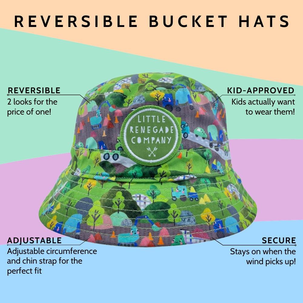 WHEELS N ROADS REVERSIBLE BUCKET HAT - 4 Sizes