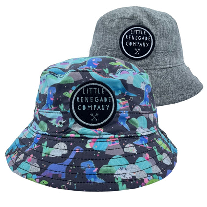 DINO PARTY REVERSIBLE BUCKET HAT - MINI & MEGA SIZE ONLY