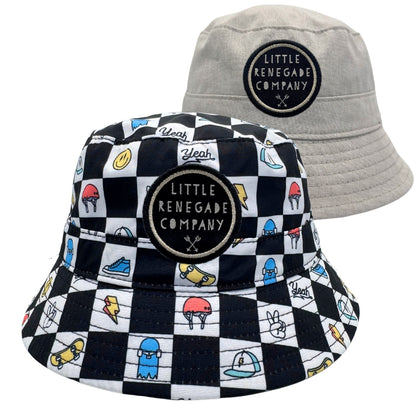 CHECKMATE REVERSIBLE BUCKET HAT- 4 Sizes