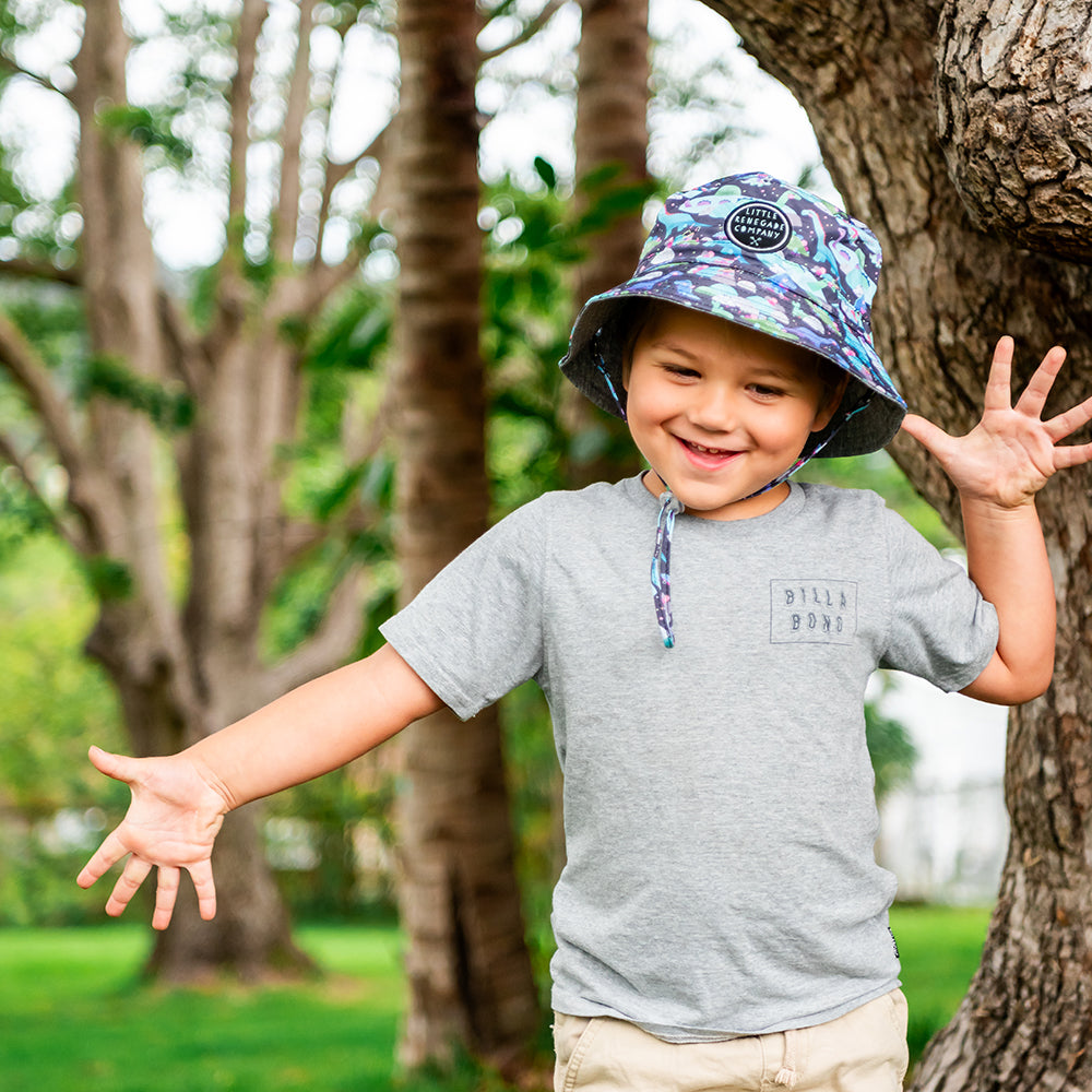 DINO PARTY REVERSIBLE BUCKET HAT - MINI & MEGA SIZE ONLY