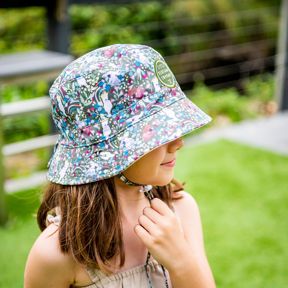 AUSSIE NATIVES REVERSIBLE BUCKET HAT - MINI SIZE ONLY
