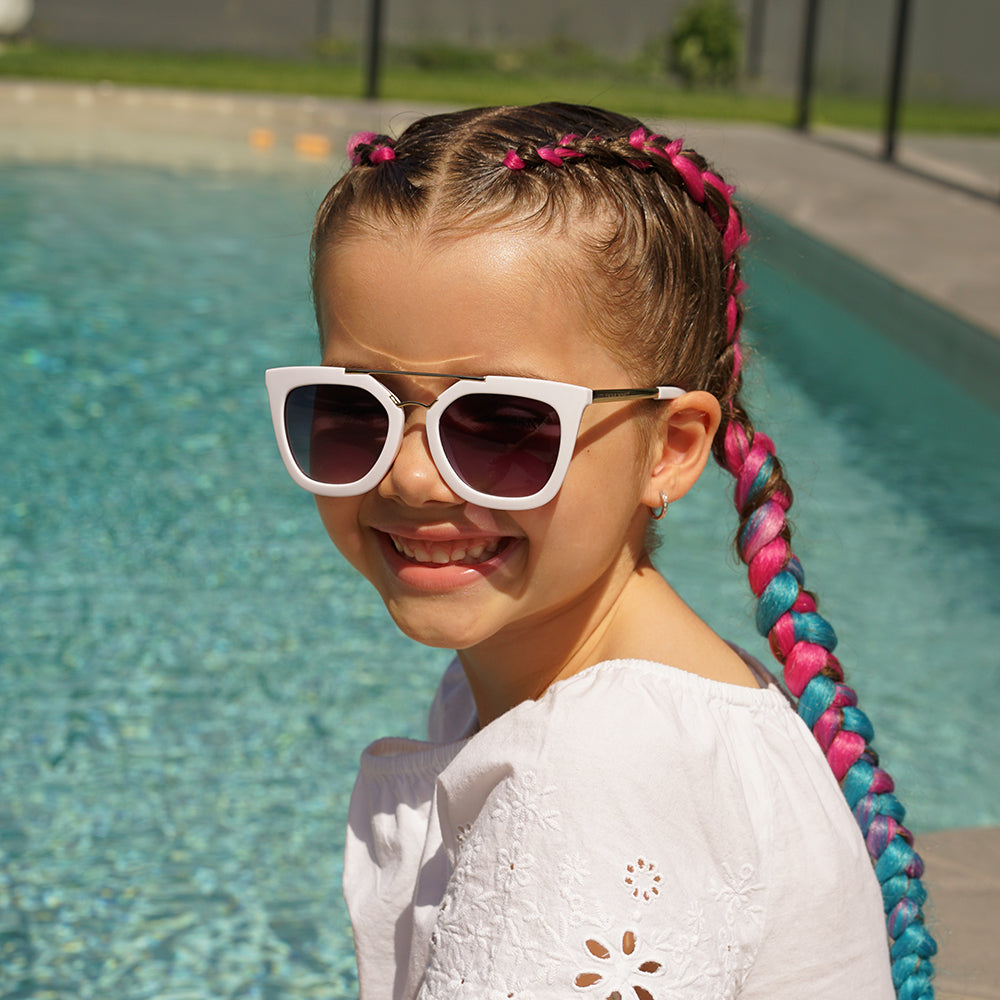 Little Renegade sunglasses with soft pouch and car-shaped zip case
