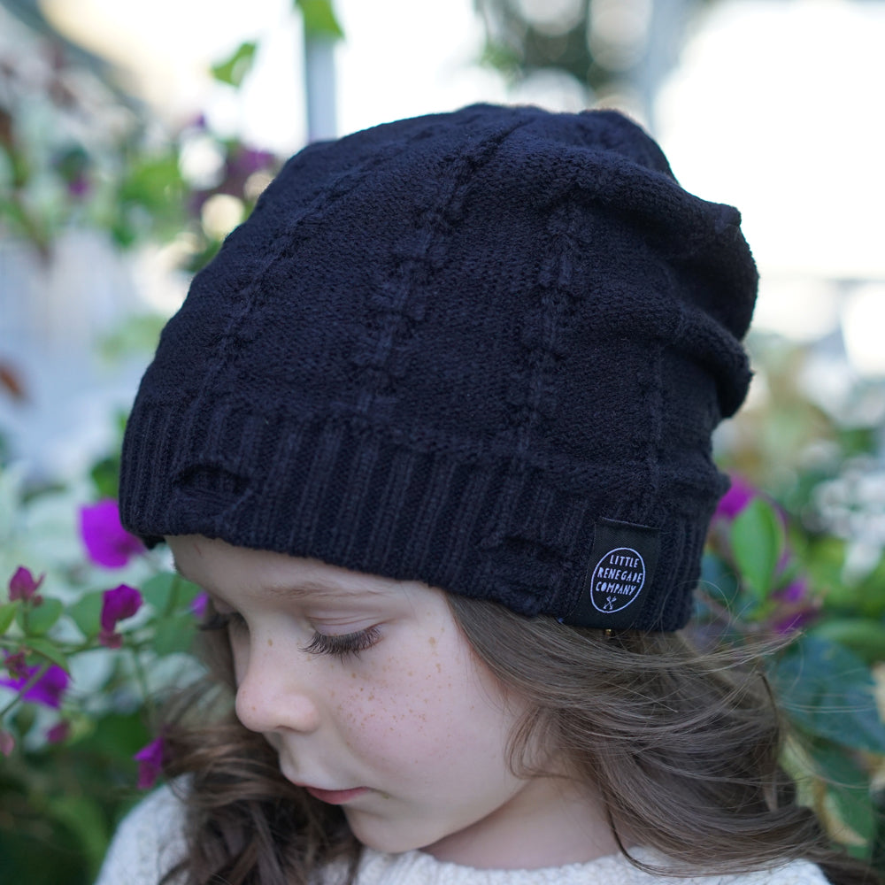 EVEREST BEANIE - BLACK - 3 Sizes