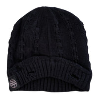 Back view of the Black Everest Beanie showing the knit detail