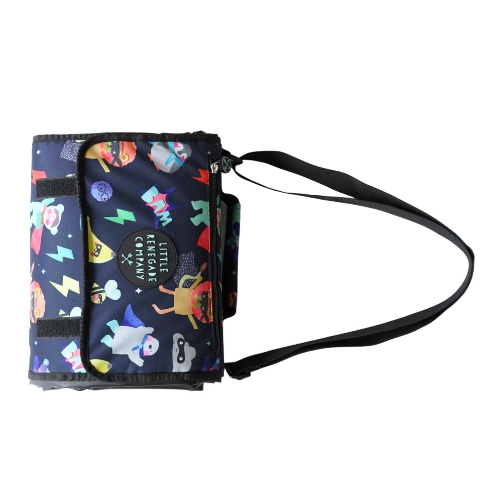 Superhero Pals Adventure Mat Folded Up Showing Caryy Strap